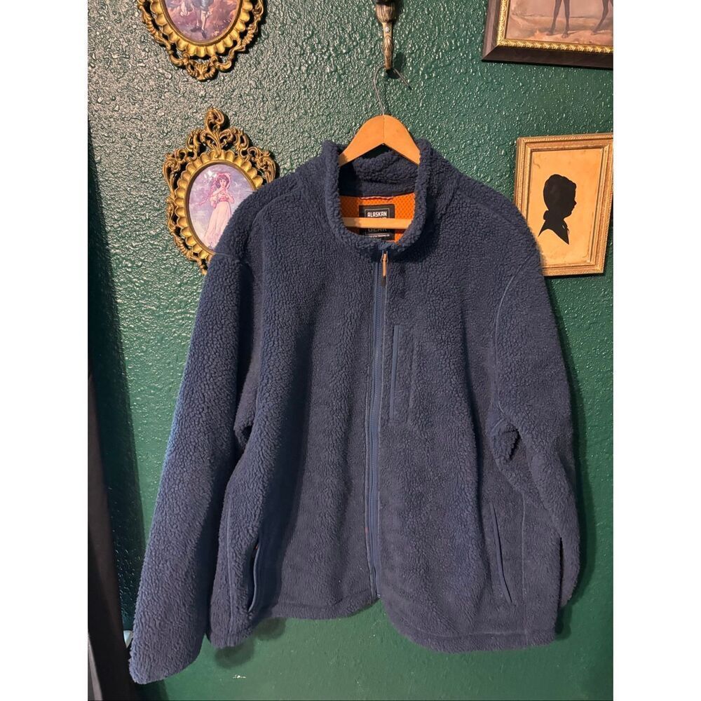 Alaska Hardgear Sherpa Fleece Jacket Mens XXL Blue Full Zip